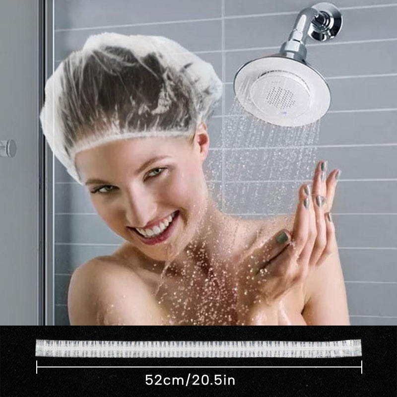 Years calm 50PS Disposable Shower Caps, Plastic Clear Shower Caps, lengthening and thickening Hair Caps for Hair dyeing assistance, Hotel and Hair Salon, Home Use, Portable Travel (Size 20.5"/52cmï¼‰ - Image 2